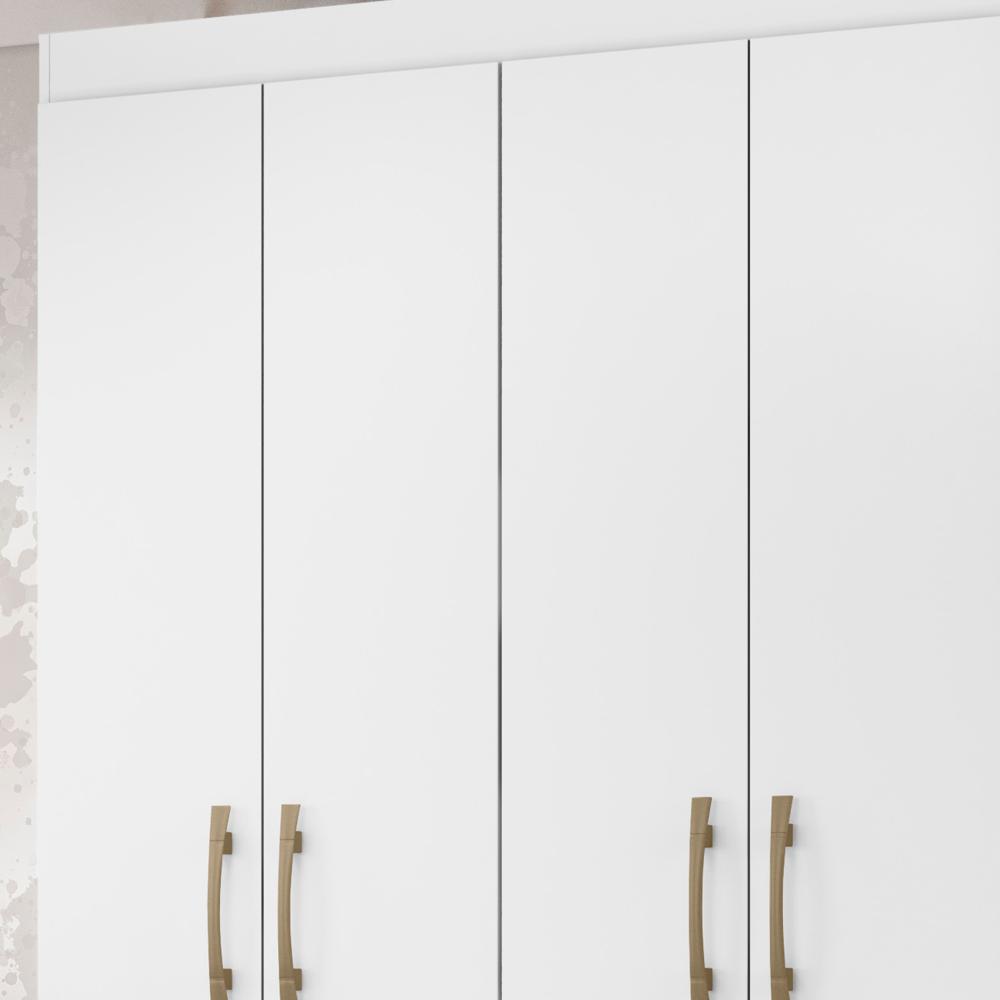 Guarda Roupa Solteiro 4 Portas 9524 Branco Moval