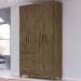 Guarda Roupa Solteiro 4 Portas Com Espelho 8523 Castanho Wood Moval