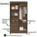 Guarda Roupa Solteiro 4 Portas Com Espelho 8523 Castanho Wood Moval