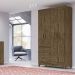 Guarda Roupa Solteiro 4 Portas Com Espelho 8523 Castanho Wood Moval