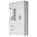 Guarda Roupa Solteiro 4 Portas Com Espelho 8524 Branco Flex Moval