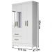 Guarda Roupa Solteiro 4 Portas Com Espelho 8524 Branco Flex Moval