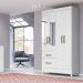 Guarda Roupa Solteiro 4 Portas Com Espelho 8524 Branco Flex Moval