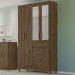 Guarda Roupa Solteiro 4 Portas Com Espelho 8703 Castanho Wood Moval