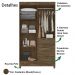 Guarda Roupa Solteiro 4 Portas Com Espelho 8703 Castanho Wood Moval