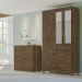 Guarda Roupa Solteiro 4 Portas Com Espelho 8703 Castanho Wood Moval