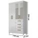 Guarda Roupa Solteiro 4 Portas Com Espelho 8704 Branco Flex Moval