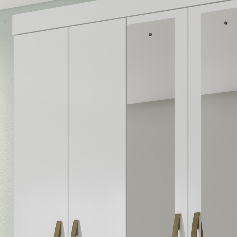 Guarda Roupa Solteiro 4 Portas Com Espelho 8704 Branco Flex Moval