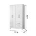 Guarda Roupa Solteiro 4 portas 2 gavetas Branco Chile - Moval