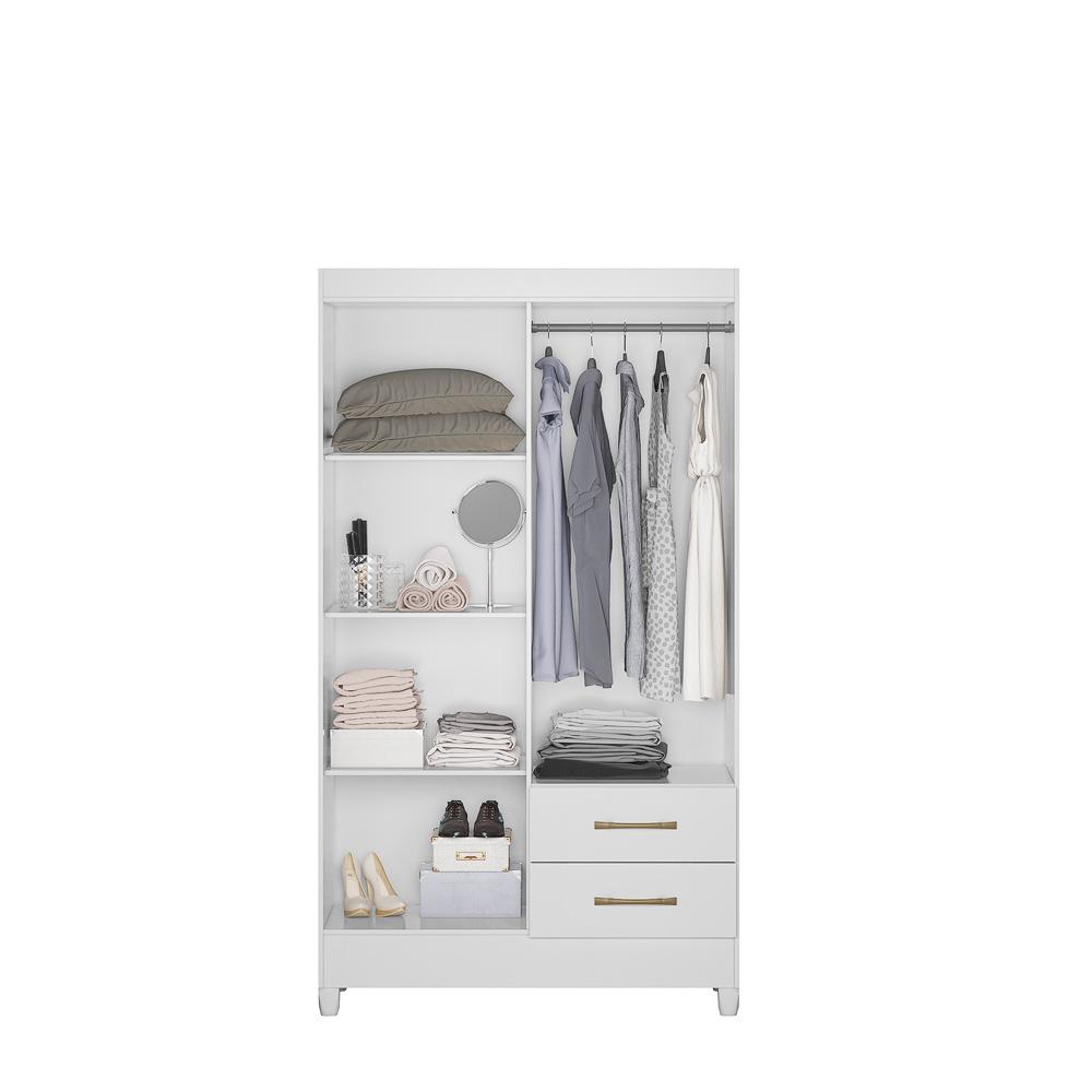 Guarda Roupa Solteiro 4 portas 2 gavetas Branco Chile - Moval