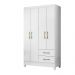 Guarda Roupa Solteiro 4 portas 2 gavetas Branco Chile - Moval