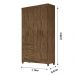Guarda Roupa Solteiro 4 portas 2 gavetas Castanho Wood Madri - Moval