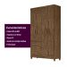 Guarda Roupa Solteiro 4 portas 2 gavetas Castanho Wood Madri - Moval