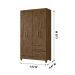 Guarda Roupa Solteiro 4 portas 2 gavetas Chile - Castanho Wood