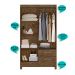 Guarda Roupa Solteiro 4 portas 2 gavetas Chile - Castanho Wood