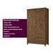 Guarda Roupa Solteiro 4 portas 2 gavetas Chile - Castanho Wood