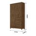 Guarda Roupa Solteiro 4 portas 4 gavetas Castanho Wood Sobral - Moval