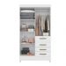 Guarda Roupa Solteiro 4 portas com espelho 4 gavetas Branco / Rosa / Azul / Lilas Flex Sobral