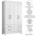 Guarda Roupa Solteiro Chile 4P 103 cm Branco Moval