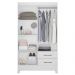 Guarda Roupa Solteiro Chile 4P 103 cm Branco Moval