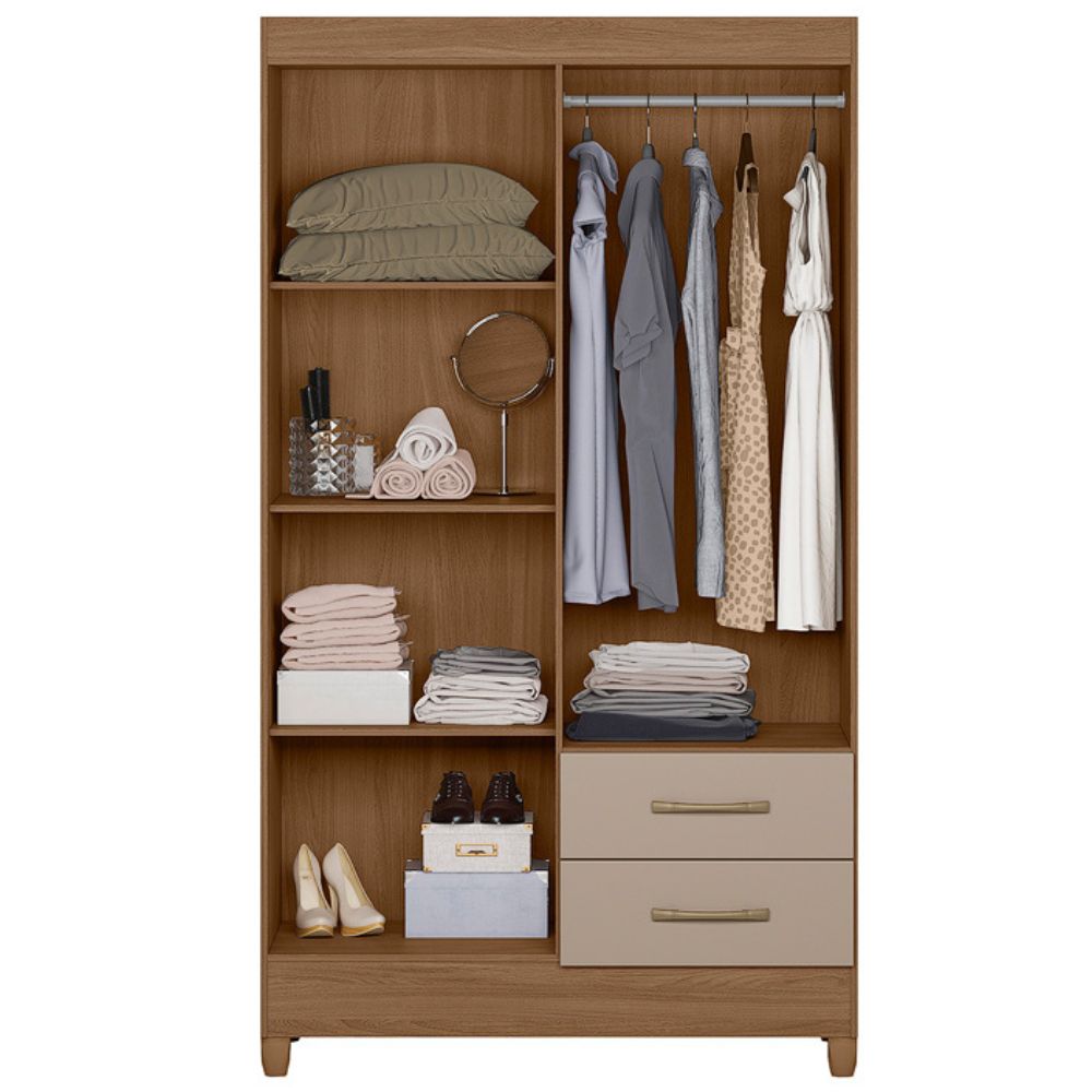 Guarda Roupa Solteiro Chile 4P 103 cm Carvalho Fendi Moval