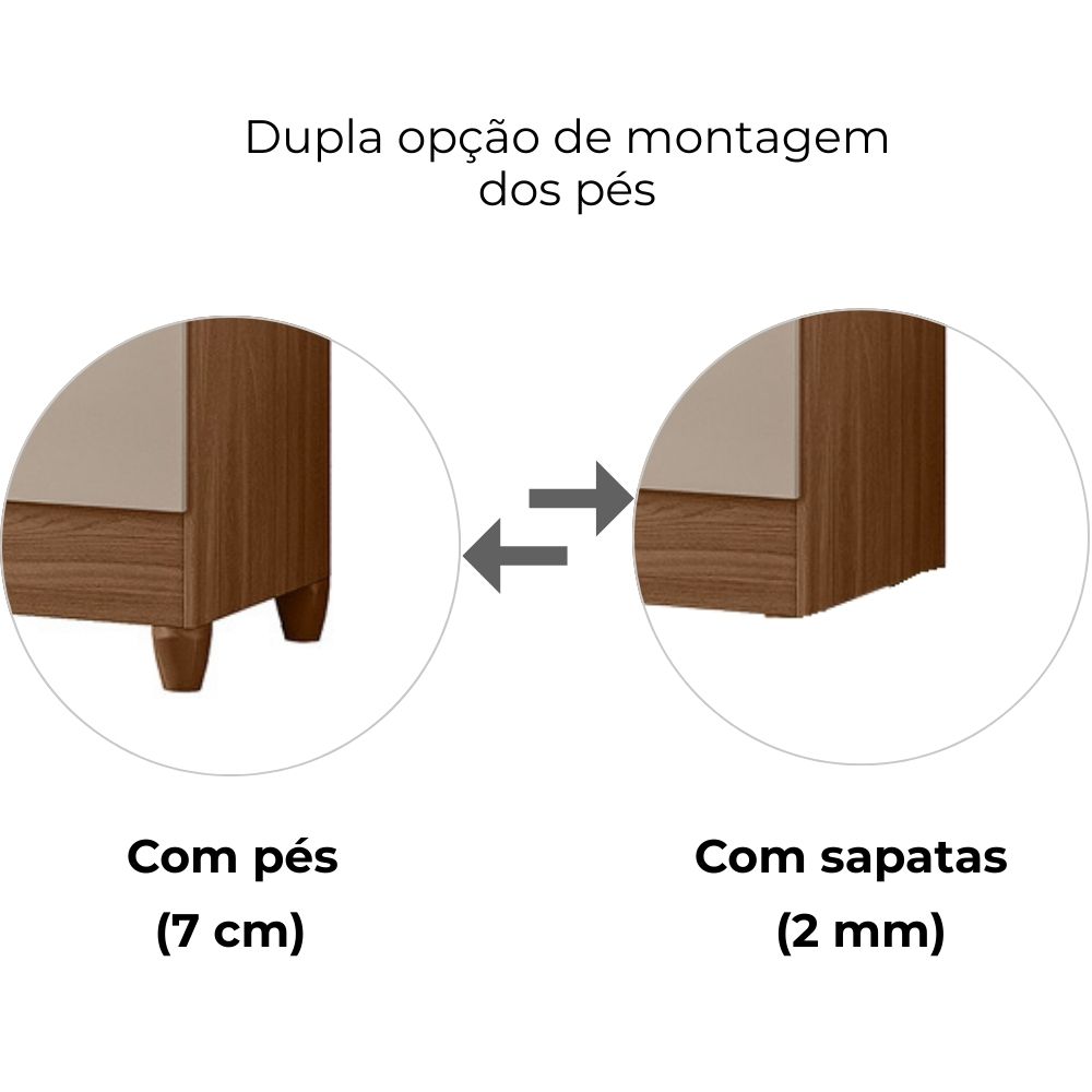 Guarda Roupa Solteiro Chile 4P 103 cm Carvalho Fendi Moval
