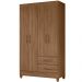 Guarda Roupa Solteiro Chile 4P 103 cm Carvalho Moval