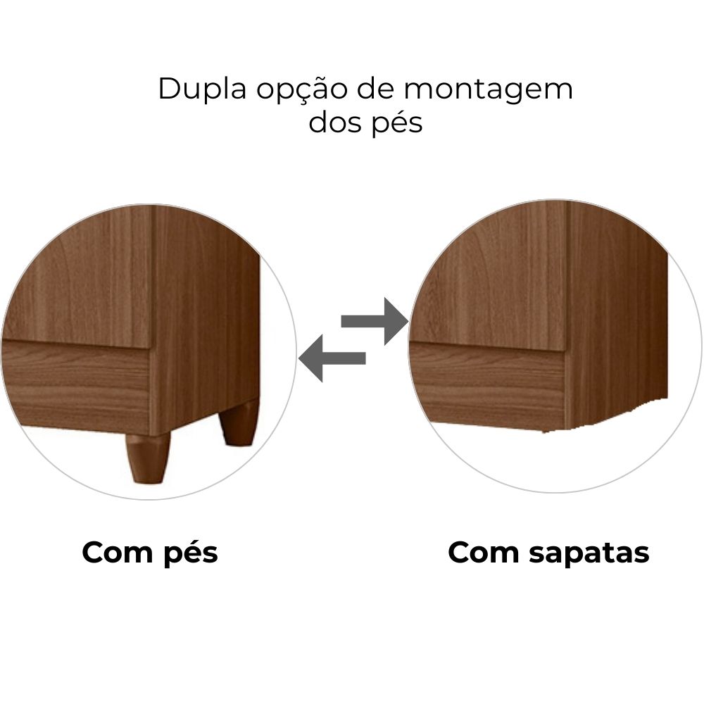 Guarda Roupa Solteiro Chile 4P 103 cm Carvalho Moval
