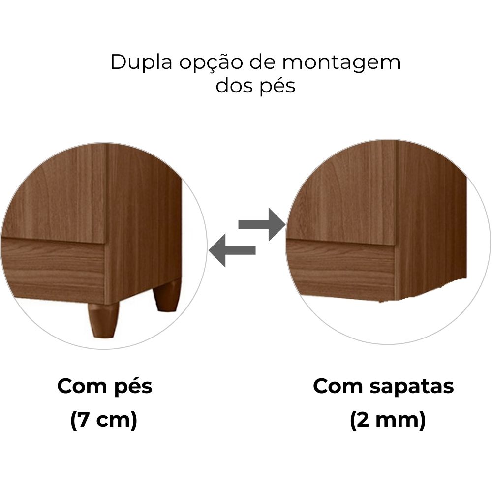 Guarda Roupa Solteiro Chile 4P 103 cm Carvalho Moval
