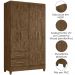 Guarda Roupa Solteiro Chile 4P 103 cm Castanho Wood Moval