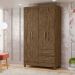 Guarda Roupa Solteiro Chile 4P 103 cm Castanho Wood Moval
