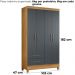 Guarda Roupa Solteiro Chile 4P 103 cm Freijo Cinza Moval