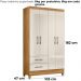 Guarda Roupa Solteiro Chile 4P 103 cm Freijo Off White Moval