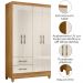 Guarda Roupa Solteiro Chile 4P 103 cm Freijo Off White Moval