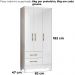 Guarda Roupa Solteiro Lima 3 Portas 182x82 cm Branco Flex Moval