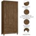 Guarda Roupa Solteiro Lima 3 Portas 182x82 cm Castanho Wood Moval
