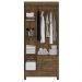 Guarda Roupa Solteiro Lima 3 Portas 182x82 cm Castanho Wood Moval