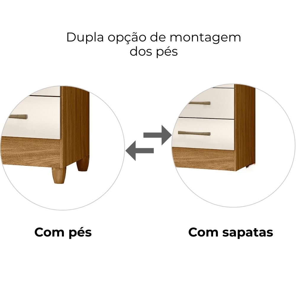 Guarda Roupa Solteiro Lima 3 Portas 182x82 cm Freijo Off White Moval