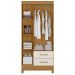 Guarda Roupa Solteiro Lima 3 Portas 182x82 cm Freijo Off White Moval