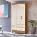 Guarda Roupa Solteiro Lima 3 Portas 182x82 cm Freijo Off White Moval