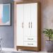 Guarda Roupa Solteiro Lima 3 Portas 182x82 cm Naturale Branco Moval