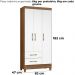 Guarda Roupa Solteiro Lima 3 Portas 182x82 cm Naturale Branco Moval