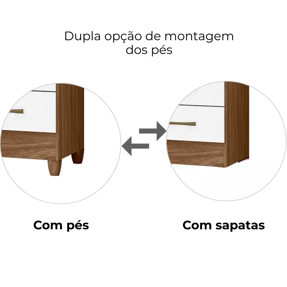Guarda Roupa Solteiro Lima 3 Portas 182x82 cm Naturale Branco Moval