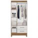 Guarda Roupa Solteiro Lima 3 Portas 182x82 cm Naturale Branco Moval