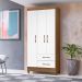 Guarda Roupa Solteiro Lima 3 Portas 182x82 cm Naturale Branco Moval
