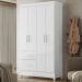 Guarda Roupa Solteiro Madri 4P 110 cm Branco Flex Moval