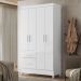 Guarda Roupa Solteiro Madri 4P 110 cm Branco Flex Moval