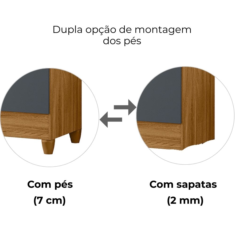 Guarda Roupa Solteiro Madri 4P 110 cm Freijo Cinza Moval