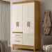 Guarda Roupa Solteiro Madri 4P 110 cm Freijo Off White Moval