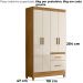 Guarda Roupa Solteiro Madri 4P 110 cm Freijo Off White Moval